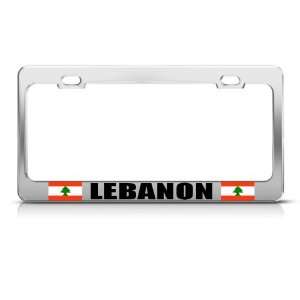 Lebanese Flag Lebanon Country license plate frame Stainless Metal Tag 