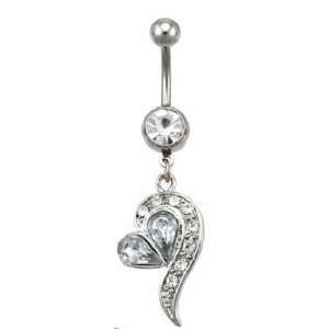    Cubic Zirconia Wrap Dangling Heart Belly Ring: Everything Else