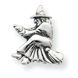  Sterling Silver Antiqued Witch Slide Pendant Jewelry