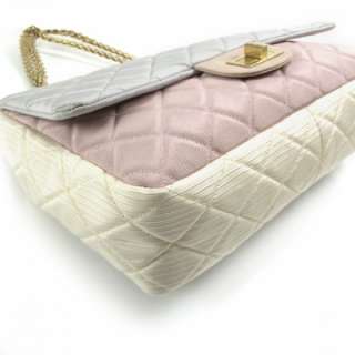 Chanel Graduated Quilted Fabric Classic Jumbo Flap Bag  