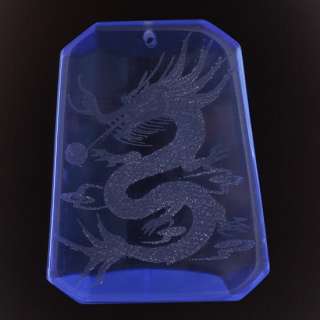 Crystal Glass Carved Dragon Gemstone Pendant Bead Charm  