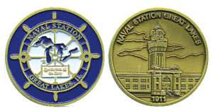 NAVY NAVAL STATION GREAT LAKES CHALLENGE COIN  