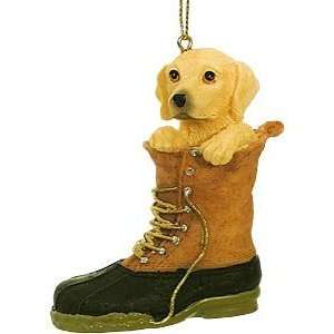 Yellow Lab Puppy in Boot Christmas Ornament:  Home 