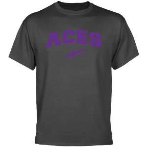 Evansville Purple Aces Charcoal Logo Arch T shirt   Sports 