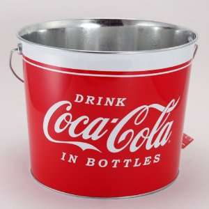 Coca Cola Galvanized Metal Beverage Ice Bucket:  Kitchen 