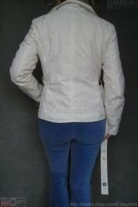   248 CACHE White Ivory Insulated Ski Rain Trench Coat Jacket L/M  