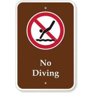  No Diving (with Graphic) Diamond Grade Sign, 18 x 12 