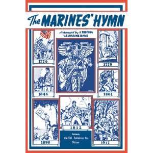  Marines Hymn #1   Poster (12x18): Home & Kitchen