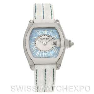 Cartier Roadster Ladies Blue Dial Steel Watch W62053V3 NOS  