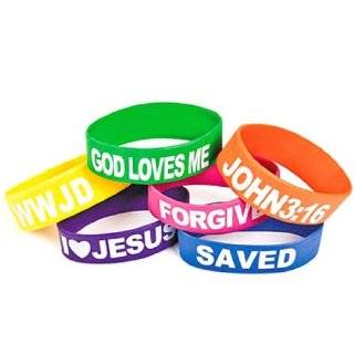  Witness Wristbands Jesus loves you this much and Jesus 