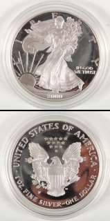 2000 Proof United States American Eagle Silver 1 Dollar One Troy Oz 