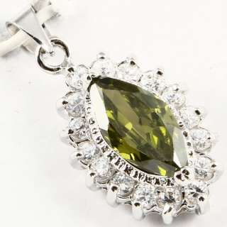 11mm MARQUISE COCKTAIL GREEN PERIDOT PENDANT *P249V*  