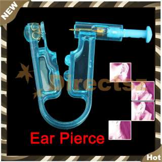 Healthy Disposable Asepsis Ear Piercing Gun Kit With Golden Rhinestone 