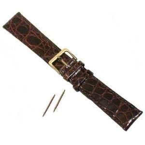  Gen Crocodile Leather Watchband 19mm Brown