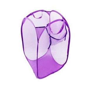 Purple Mesh Fold Laundry Basket / Laundry Bag 
