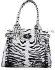 NEW Ladies Black White Animal Tiger Print Handbag Bag