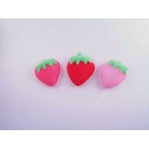    Padded Furry Strawberry Applique30 Pieces (3 Colors) Toys & Games