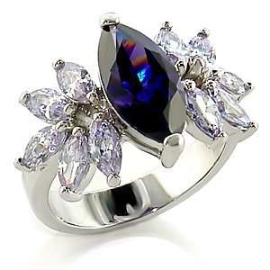   CZ RING   Amethyst Marquise Cut Lavender Sides CZ Ring: Jewelry