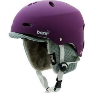 Bern Brighton Snow Helmet   Womens (Matte Purple w/ Grey Visor Knit 