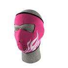 Cold Weather Headwear Neoprene Face Mask, Womens, Pink & White Flames