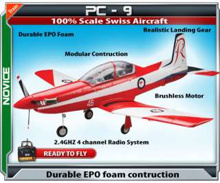 PC 9   RTF RC Trainer Airplane 4 Channel 2.4GHz Radio System Included 