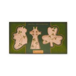 Watervale Parian China Map, Cross, and Shamrock Decorations  