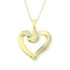 cttw Diamond Heart Pendant in 18K Gold over Sterling Silver