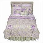 sheet is soft fitted sheet in lilac window valance in soft green 