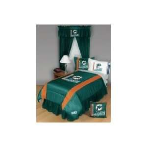    Miami Dolphins Queen Sports Room Bedding Set: Home & Kitchen