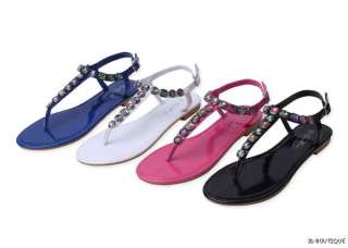 Womens Gladiator Sandals Roman Flats Thongs Shoe Summer Sparkle T 