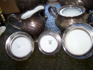 Hutschenreuther Selb Silver Plated Porcelain Tea & Coffee Set  