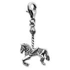   La Vita Sterling Silver Antiqued Carousel Horse w/Lobster Clasp Charm