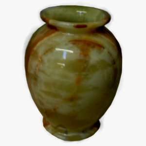  7 1/2 Inch Green Onyx Stone Vase
