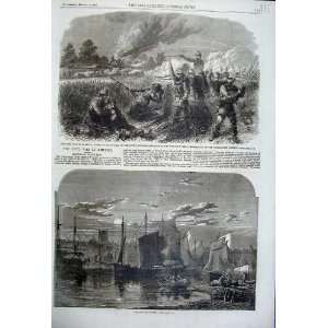  1861 Port Dieppe Ships Civil War America Potomac Battle 