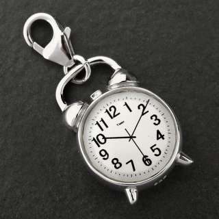 925 Sterling Silver Charm Pendant Alarm Clock  
