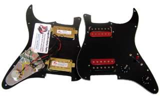 Loaded Strat Pickguard,2 Hum, Black w/Red/Black, Fender  