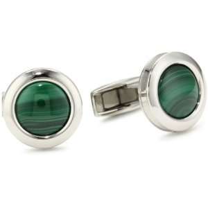 Colibri Jewelry Hampton Polished Stainless Steel Round Deep Green 
