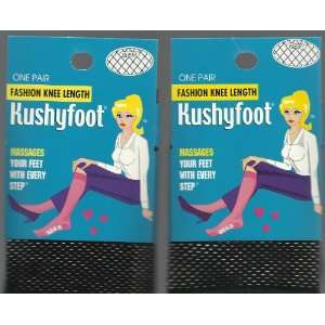  Kushyfoot Black Fishnet Foot Massaging Fashion Knee Length 