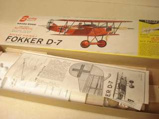 STERLING FOKKER D 7 RUBBER POWERED MODEL AIRPLANE KIT **  