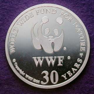 ELEFANT African Elephant WWF Silver 999 Polierte Platte PP. 1986 