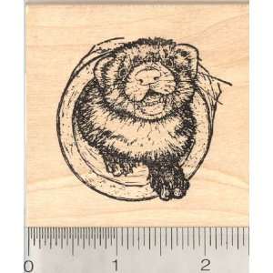  Happy Ferret in Flexible Tube Toy Rubber Stamp: Arts 