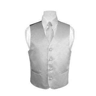   SILVER GRAY Dress Vest and NeckTie Set for Suit or Tuxedo Clothing
