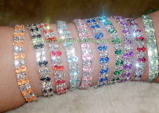 10Colors 2Row Fancy Color Acryl&Crystal Bracelets FREE  