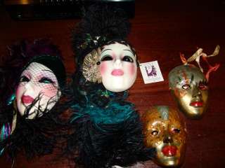 Set of 4 clay art and metal masks L@@K  
