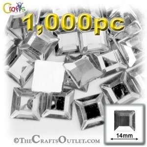  1,000pc Loose Rhinestones Square 14mm   flatback Crystal 