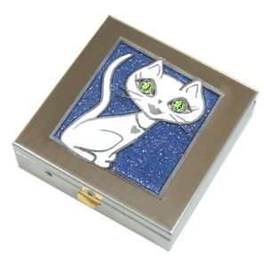  Pretty Kitty  White Pill Box Large: Health & Personal Care