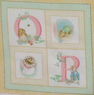 Beatrix Potter Alphabet Soft Book 8 Quilt Block Squares Baby Boy Girl 