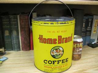 RARE vintage 5 lb HOME BRAND coffee tin can country store  