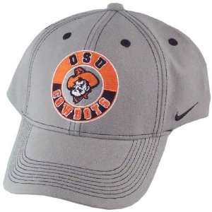  Oklahoma State Cowboys Grey Fade In Flex Fit Hat:  Sports 