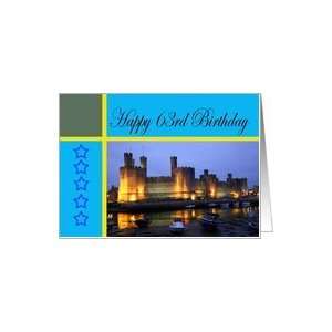  Happy 63rd Birthday Caernarfon Castle Card: Toys & Games